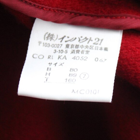 Polo Sport Ralph Lauren Women's VTG Red Duffle Hooded Coat Jacket Japan Small - Picture 6 of 6